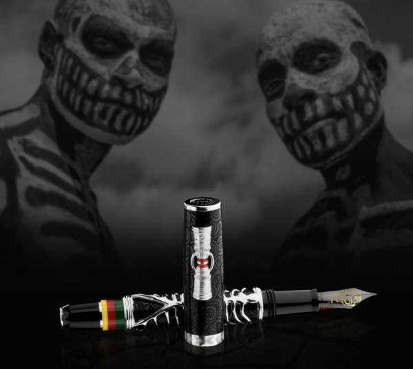 Delta Simbu Indigenous People Collection 2025 "Dancing Skeletons" Black and Silver Limited Edition Fountain Pen